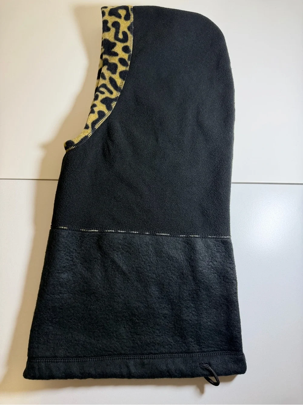 Adult Leopard Print Hooded Fleece w/ Neck Warmer Adjustable One Size